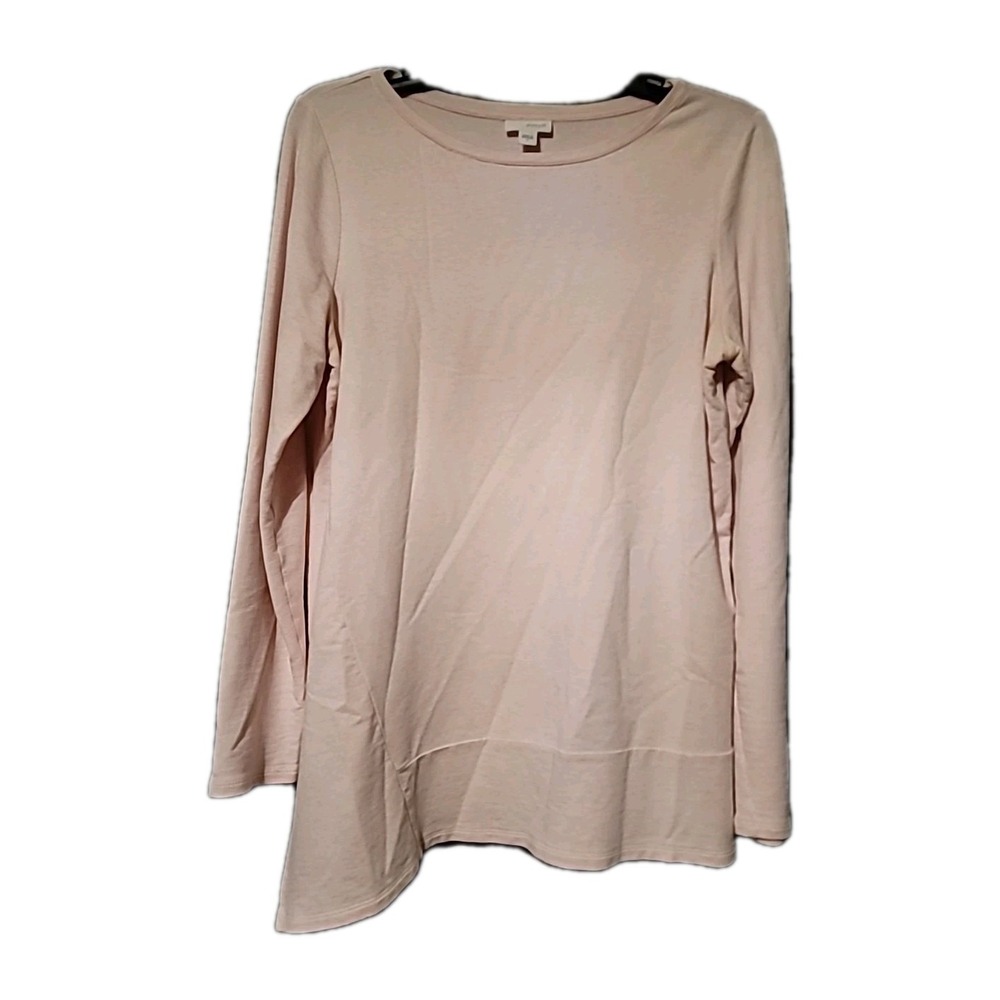 Pure Jill Pima Cotton‎ Modal Tunic Small Pink Knit Top Long Sleeve Lagenlook